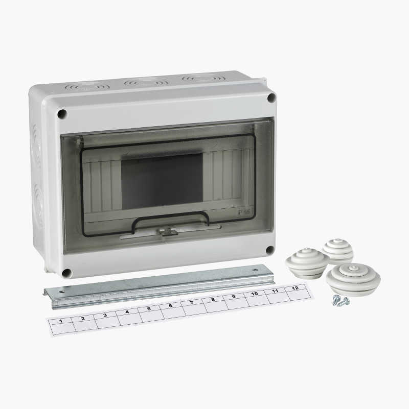 Normkapsling 8mod IP65 grå