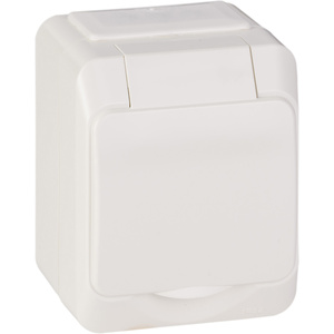 Aqua-stark väggutt 1-v mj 16A IP44 lock utv skruv