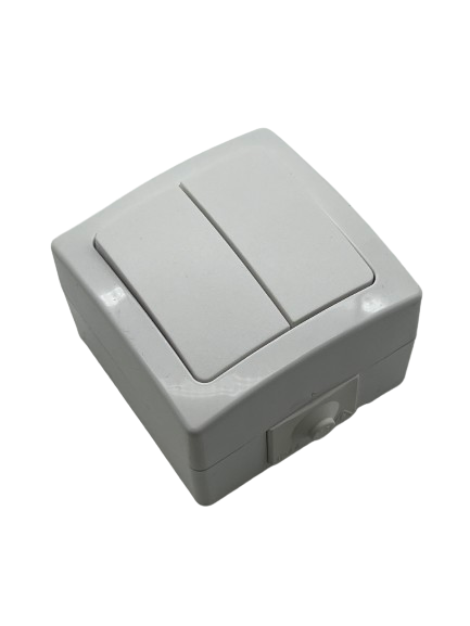 Strömställare kron IP44 utp vit