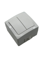 Strömställare kron IP44 utp vit