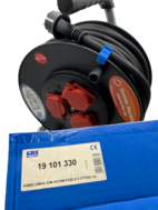 Kabelvinda 33m 3st jordade uttag IP44 GDS