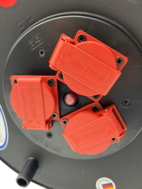 Kabelvinda 33m 3st jordade uttag IP44 GDS