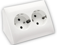 Simon hörnbox 2-vägsutt mj utv vit