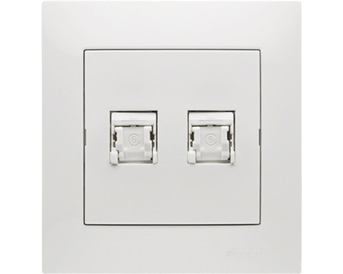 Simon modularuttag 2xkat6 inf vit