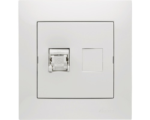 Simon modularuttag 1xkat6 inf vit