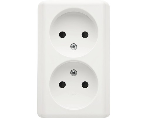 Simon väggutt 2-v ojord utv skruv vit