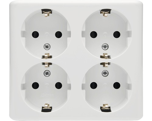 Simon väggutt 4-v mj utv skruv vit