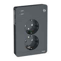 Exxact väggutt 2-v mj USB laddn 3A typ A+C inf ant