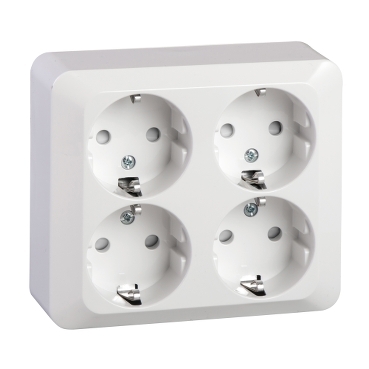 Exxact väggutt 4-v mj utv snabb vit