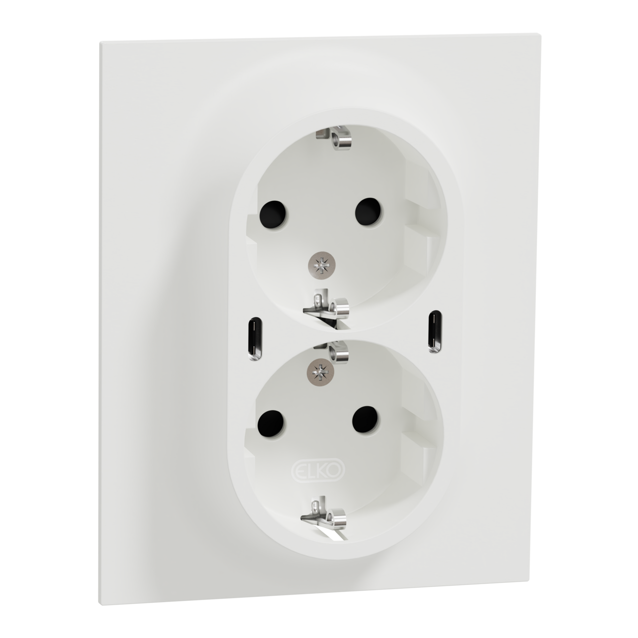 ELKO One väggutt 2-v mj USB inf skruv rv