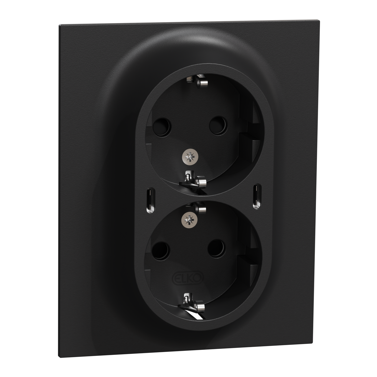 ELKO One väggutt 2-v mj USB inf skruv sv