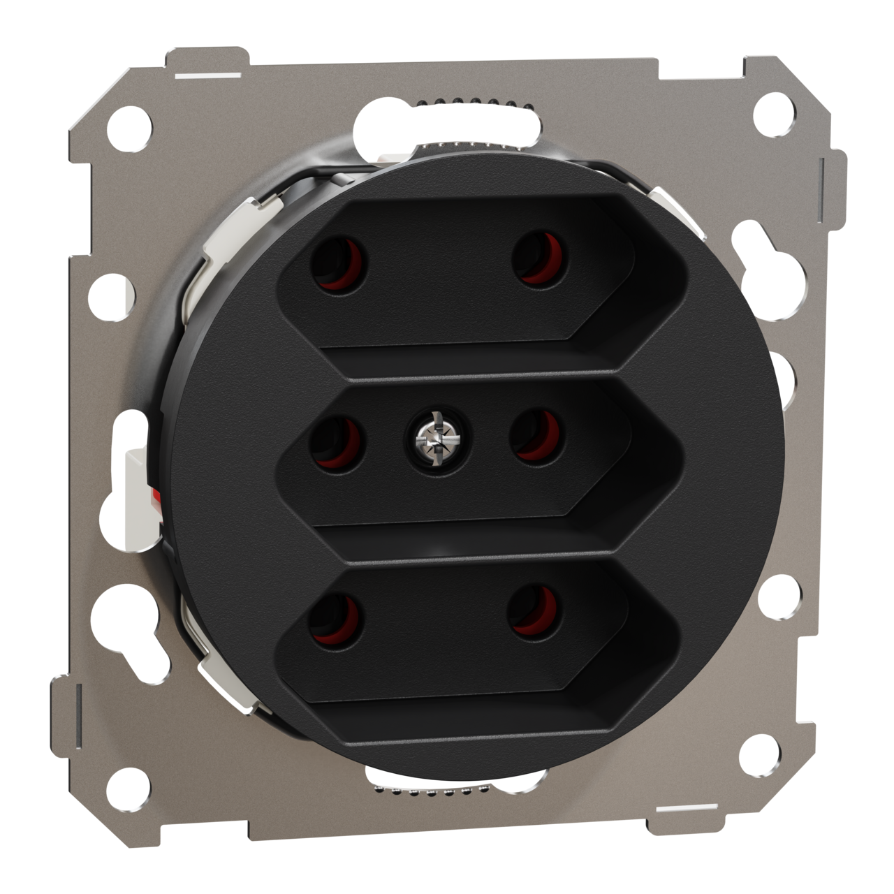 ELKO One väggutt 3-v euro inf skruv sv