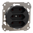 ELKO One väggutt 3-v euro inf skruv sv