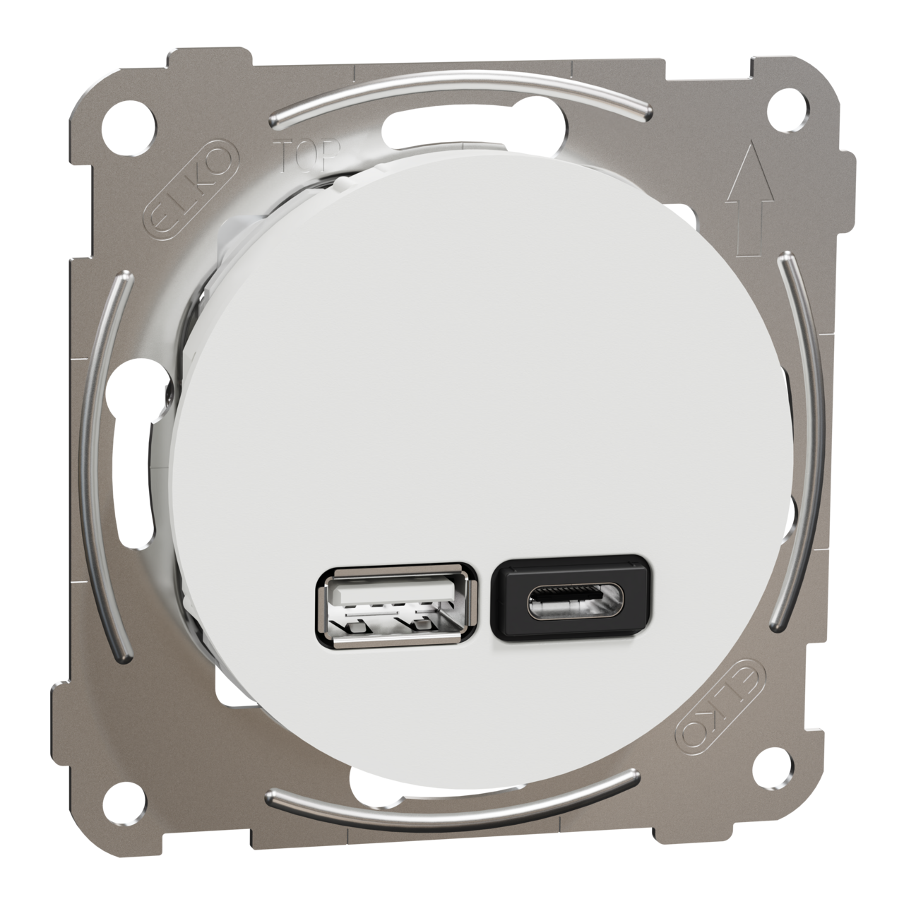 ELKO One USB uttag typ A+C 21W inf skruv rv