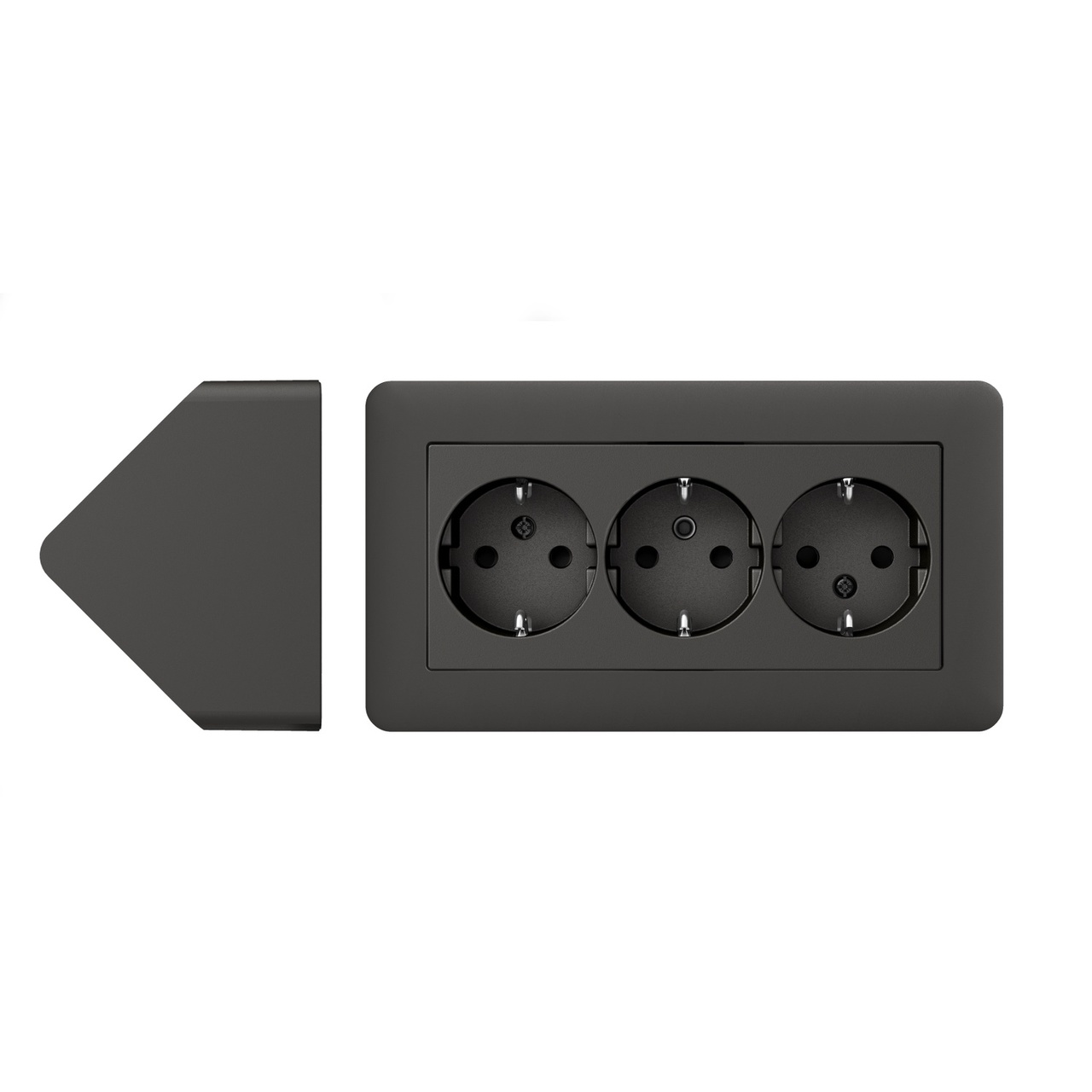 Exxact hörnbox 3-vägsuttag mj utv skruv ant