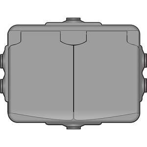 Norwesco väggutt kapslad 2-v IP44 utv grå