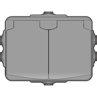 Norwesco väggutt kapslad 2-v IP44 utv grå