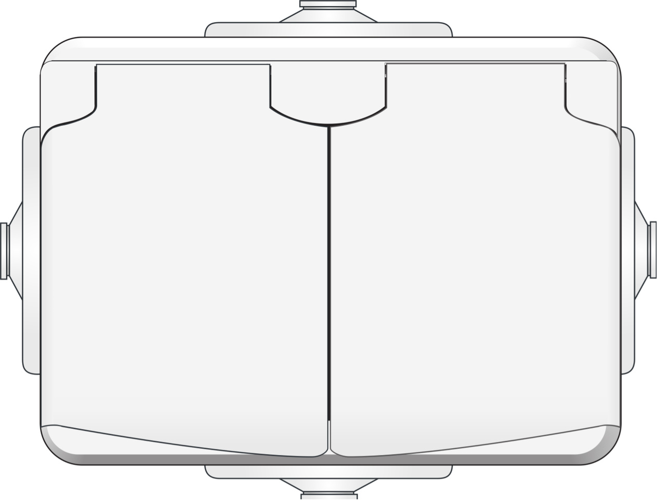 Norwesco väggutt kapslad 2-v IP44 utv vit