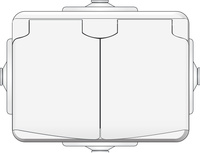 Norwesco väggutt kapslad 2-v IP44 utv vit