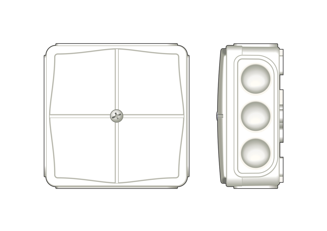 Norwesco kopplingsdosa kapslad IP65 utv vit