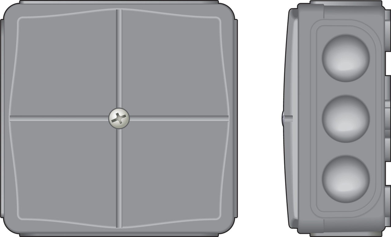 Norwesco kopplingsdosa kapslad IP65 utv grå