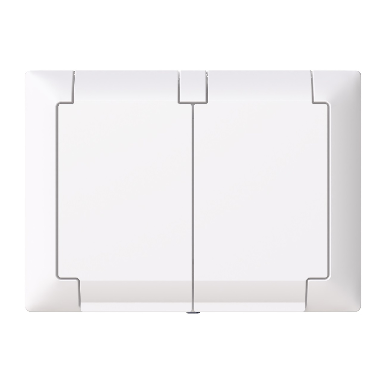 Saga väggutt 2-v mj inf IP44 lock vit