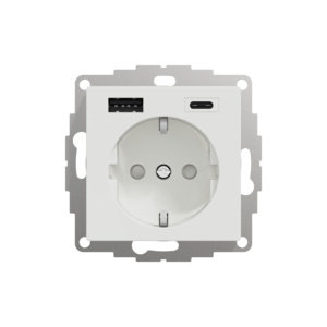 Exxact väggutt 1-v 2xUSB 3A A+C mj inf snabb vit