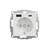 Exxact väggutt 1-v 2xUSB 3A A+C mj inf snabb vit